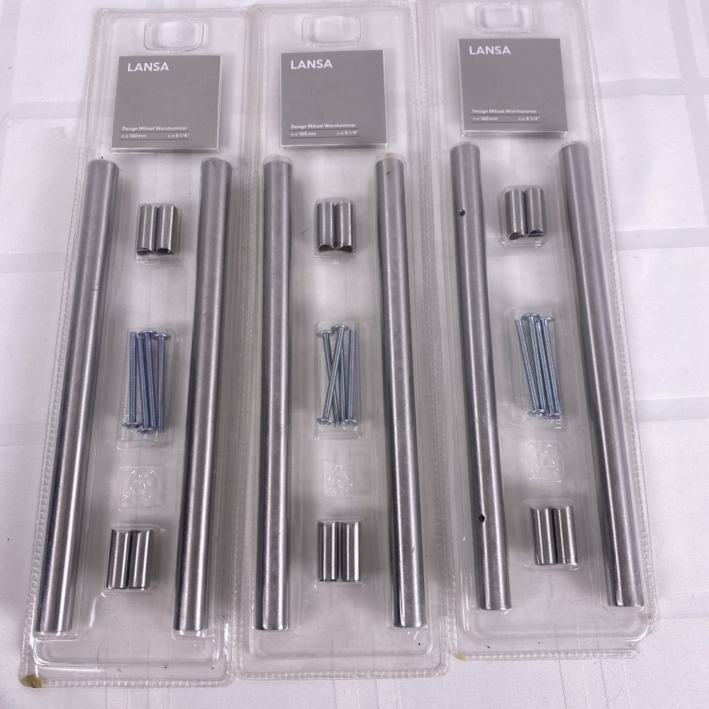 IKEA Lansa 9 1/2"‎ Cabinet Pulls Drawer Handles 600.557.54-Lot of 3 (6pc)